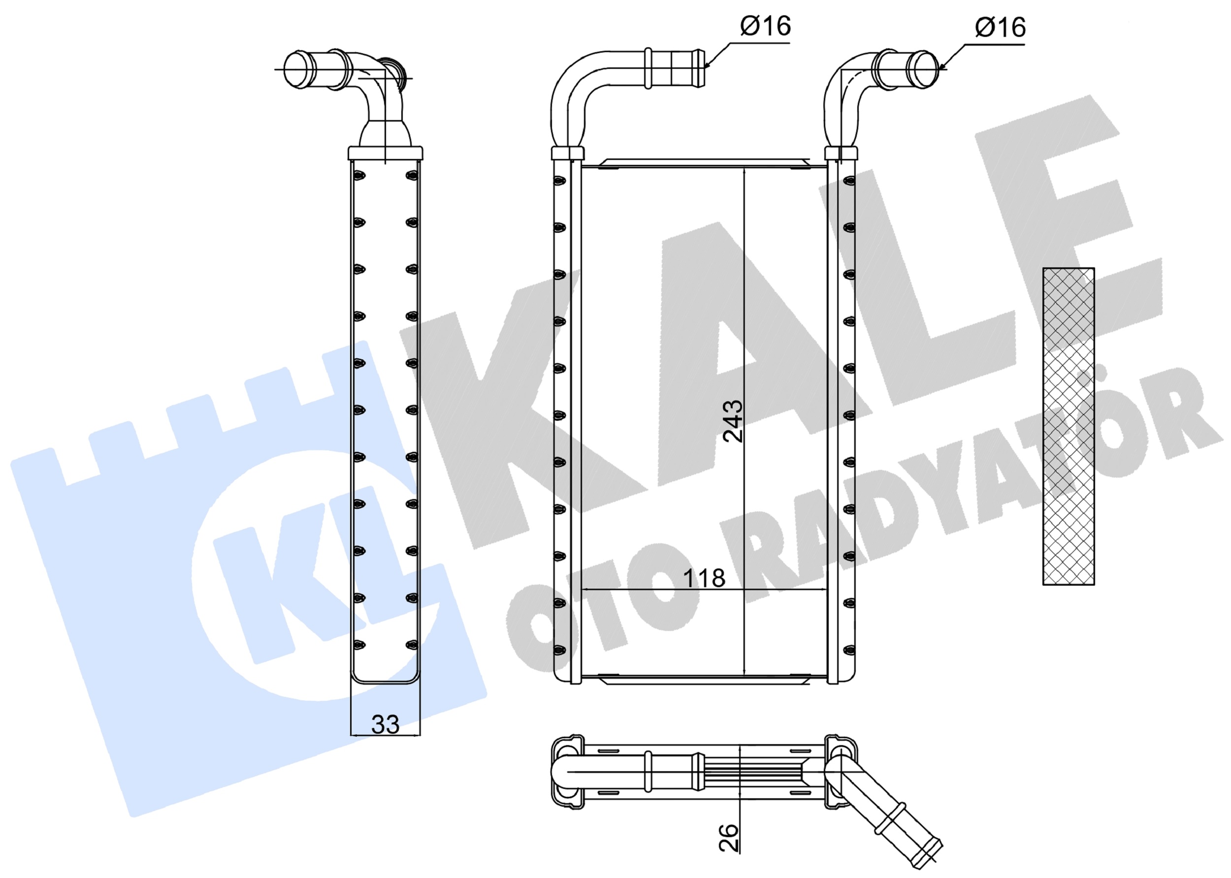 Schimbator caldura, incalzire habitaclu 370775 KALE OTO RADYATÖR