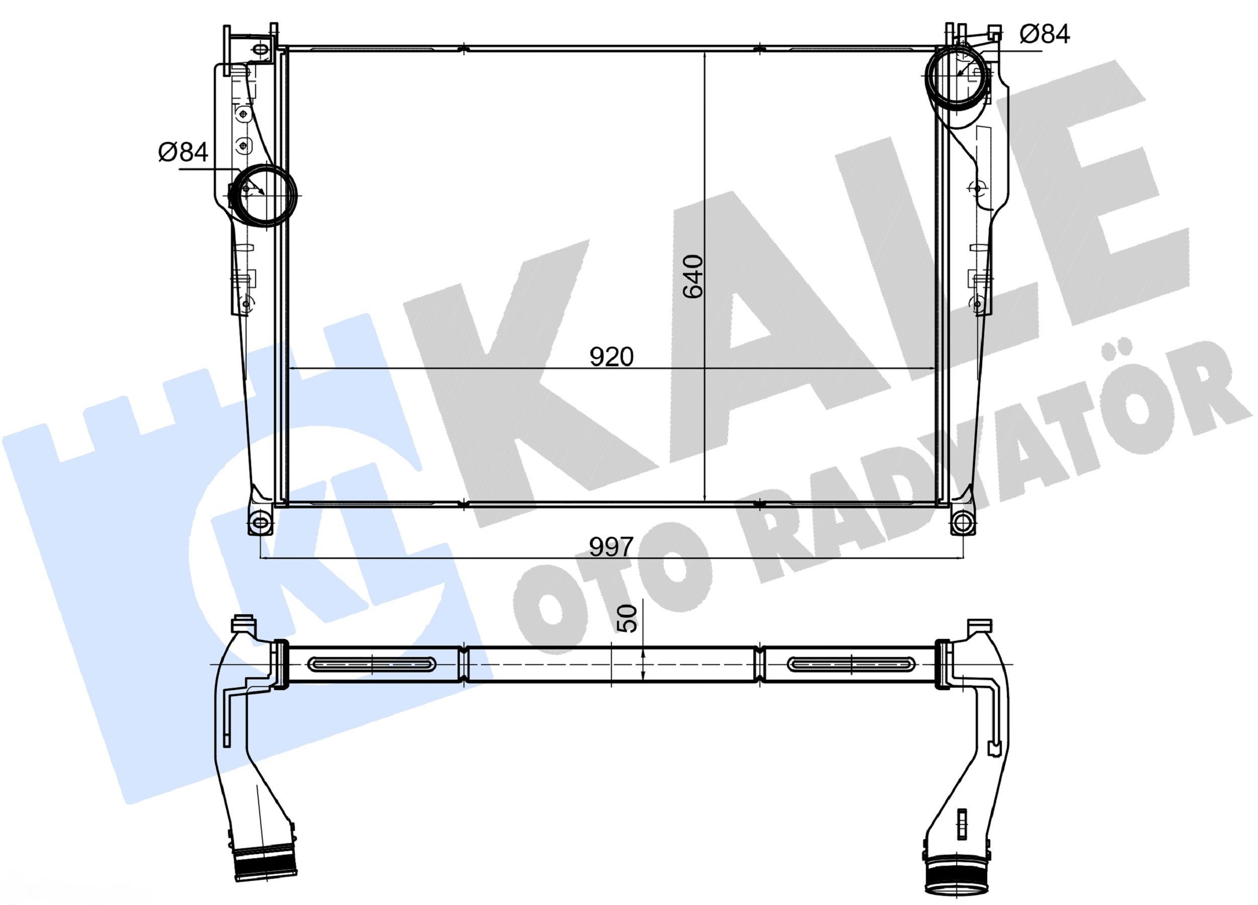 Intercooler, compresor 375780 KALE OTO RADYATÖR