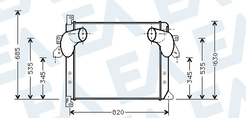 Intercooler, compresor 36A45022 EACLIMA
