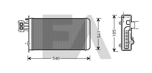 Schimbator caldura, incalzire habitaclu 45C30005 EACLIMA
