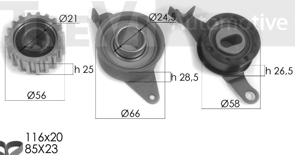 Set curea de distributie KD1124 TREVI AUTOMOTIVE