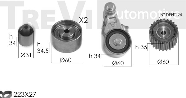 Set curea de distributie KD1400 TREVI AUTOMOTIVE