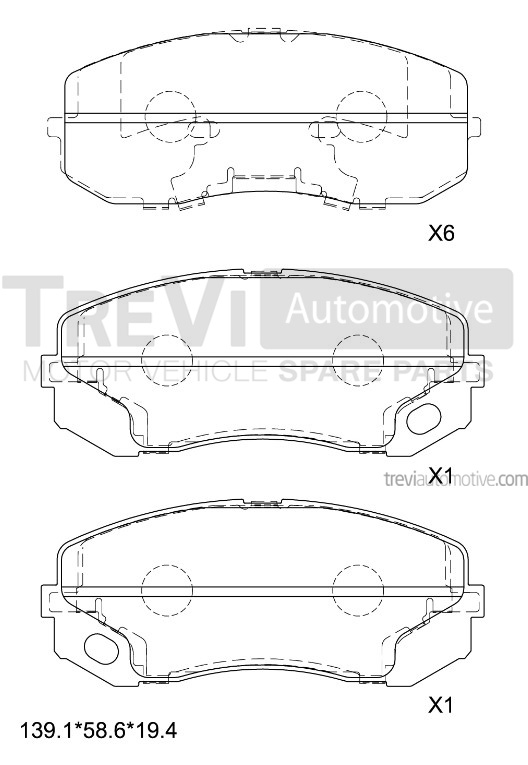Set placute frana,frana disc PF1665 TREVI AUTOMOTIVE