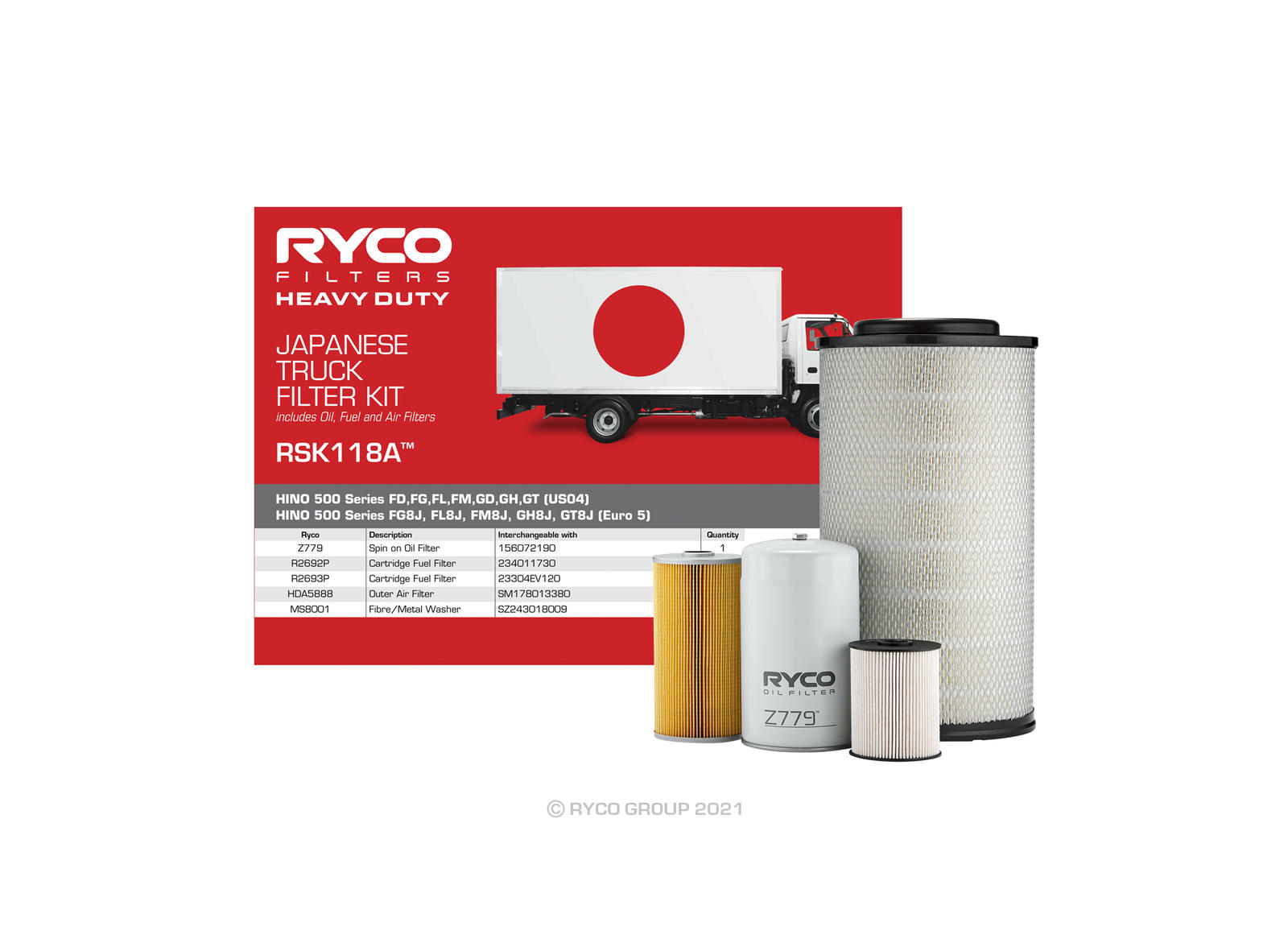 Set filtre RSK118A RYCO