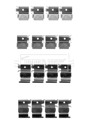 Set accesorii, placute frana BBK1493 BORG & BECK