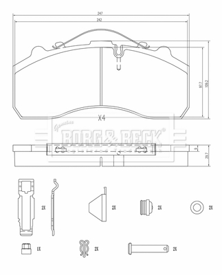 Set placute frana,frana disc BBP32997 BORG & BECK