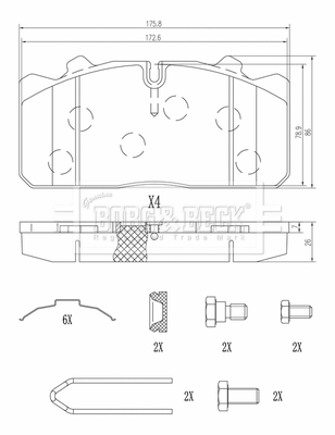 Set placute frana,frana disc BBP33001 BORG & BECK