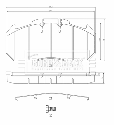 Set placute frana,frana disc BBP33003 BORG & BECK