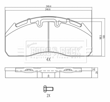 Set placute frana,frana disc BBP33004HD BORG & BECK