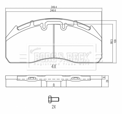 Set placute frana,frana disc BBP33004 BORG & BECK
