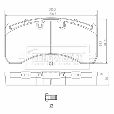 Set placute frana,frana disc BBP33005 BORG & BECK