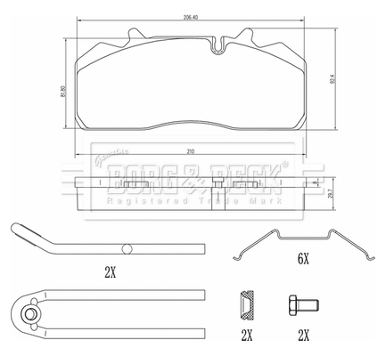 Set placute frana,frana disc BBP33007 BORG & BECK