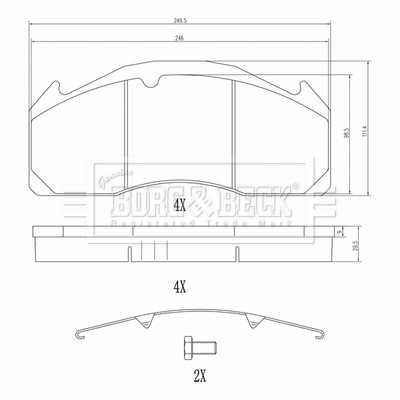 Set placute frana,frana disc BBP33008HD BORG & BECK