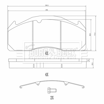 Set placute frana,frana disc BBP33008 BORG & BECK