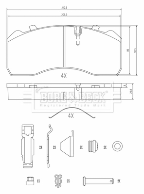 Set placute frana,frana disc BBP33011 BORG & BECK