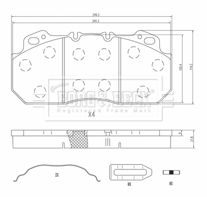 Set placute frana,frana disc BBP33012 BORG & BECK