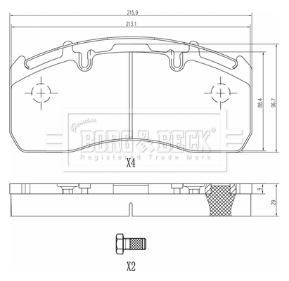 Set placute frana,frana disc BBP33013 BORG & BECK