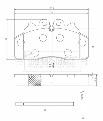 Set placute frana,frana disc BBP33017 BORG & BECK