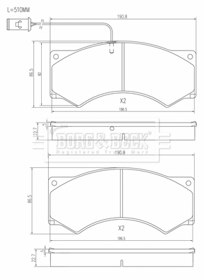 Set placute frana,frana disc BBP33019 BORG & BECK