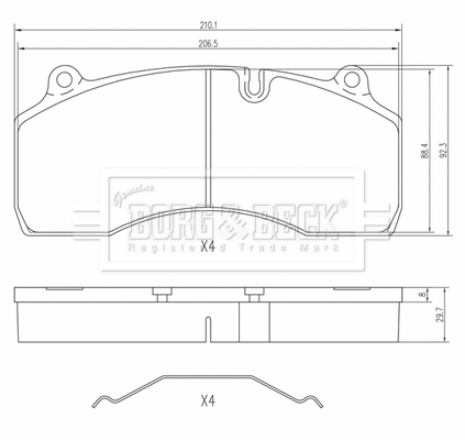 Set placute frana,frana disc BBP33020 BORG & BECK
