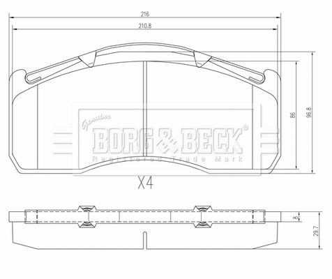 Set placute frana,frana disc BBP33022 BORG & BECK