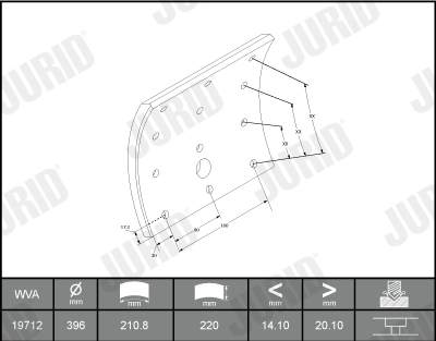 Set garnituri de frictiune, frana tambur 1900405380 JURID