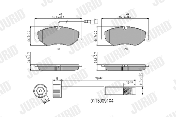 Set placute frana,frana disc 2922909561 JURID