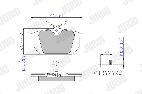 set placute frana,frana disc 571409J JURID