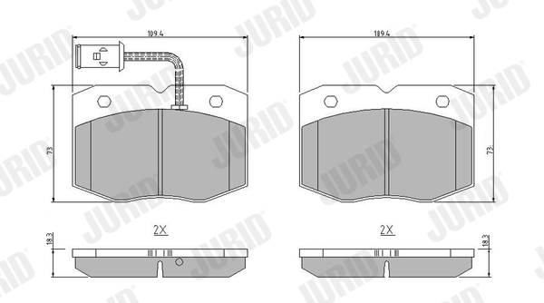 set placute frana,frana disc 571416J JURID