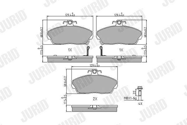 Set placute frana,frana disc 571438J JURID