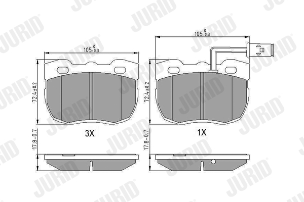 set placute frana,frana disc 571439J JURID