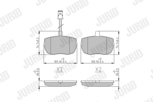 set placute frana,frana disc 571444J JURID
