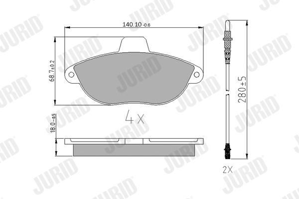 Set placute frana,frana disc 571843J JURID