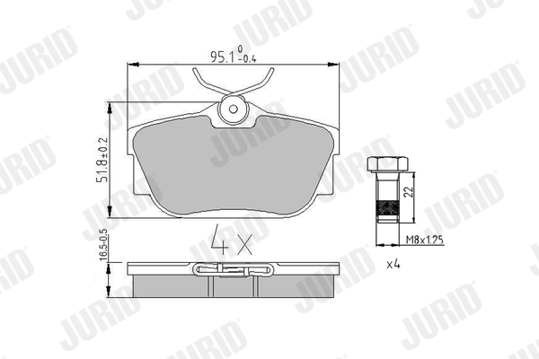 set placute frana,frana disc 571875J JURID