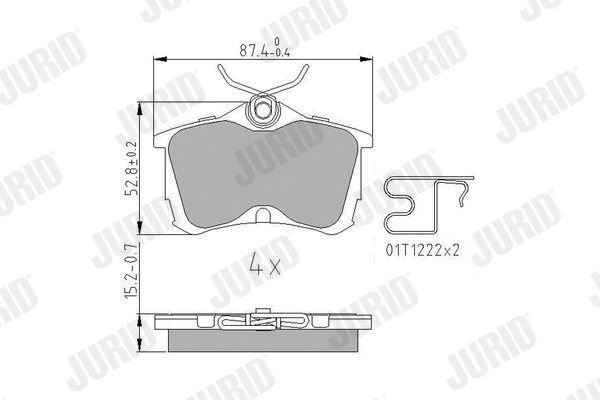 set placute frana,frana disc 572478J JURID