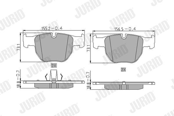 set placute frana,frana disc 572507J JURID