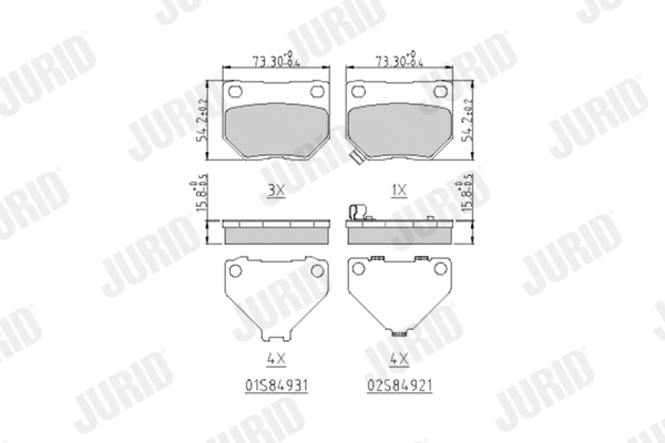 set placute frana,frana disc 572645J JURID