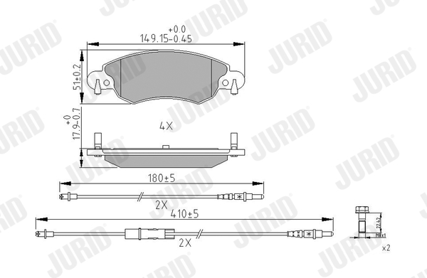 set placute frana,frana disc 573026J JURID