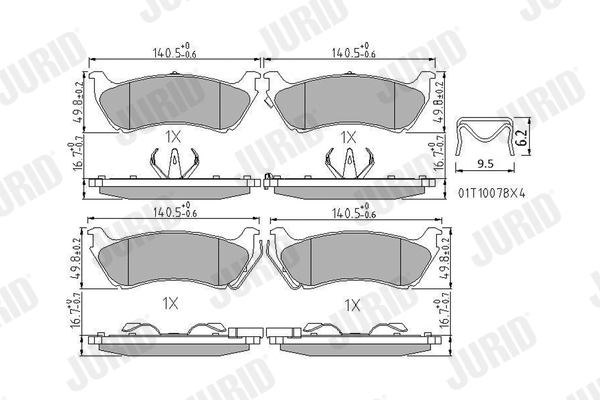 set placute frana,frana disc 573035J JURID