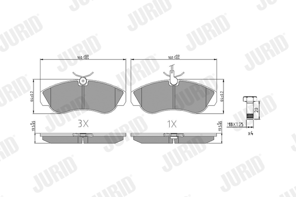 set placute frana,frana disc 573061J JURID