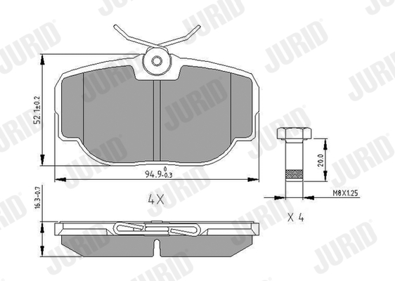 set placute frana,frana disc 573067J JURID