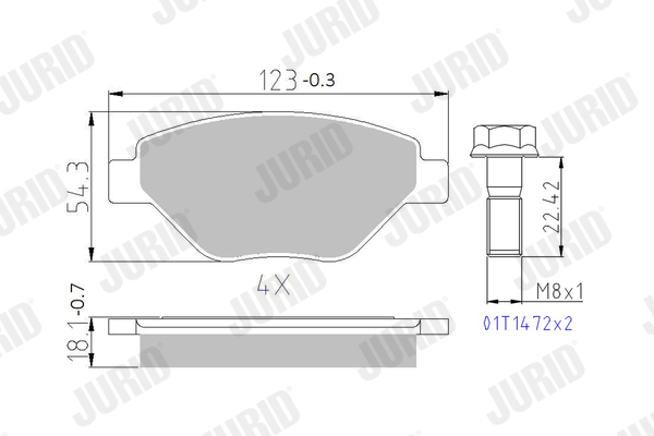 set placute frana,frana disc 573123J JURID