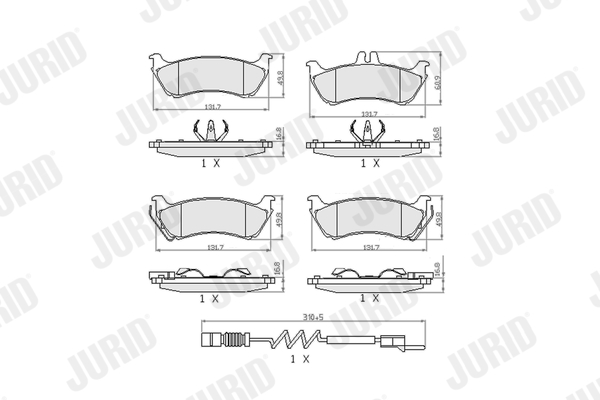 set placute frana,frana disc 573148J JURID