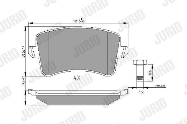 Set placute frana,frana disc 573259J JURID