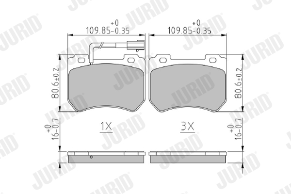 set placute frana,frana disc 573309J JURID