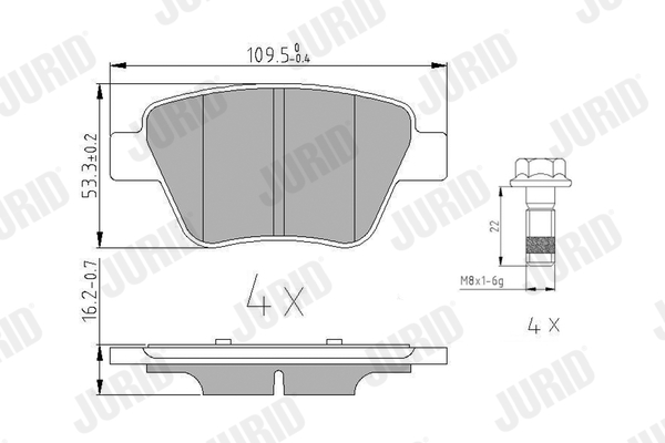 Set placute frana,frana disc 573312J JURID