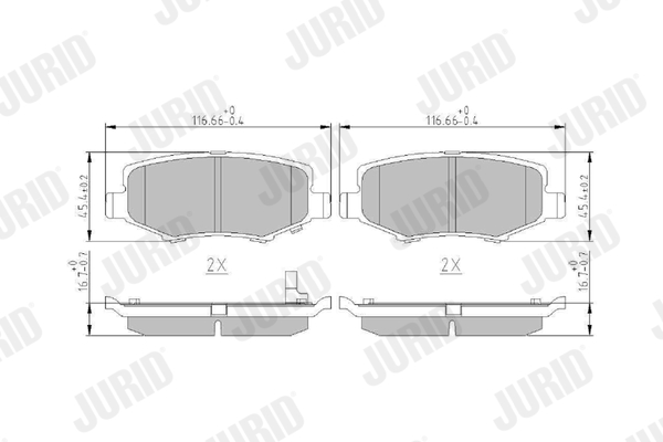 set placute frana,frana disc 573323J JURID