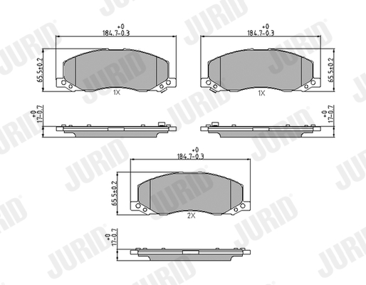 set placute frana,frana disc 573326J JURID
