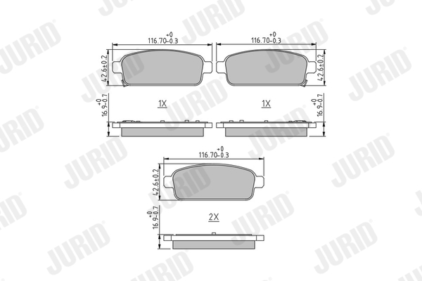 Set placute frana,frana disc 573335J JURID