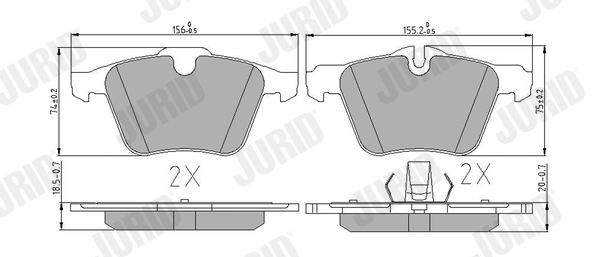 set placute frana,frana disc 573346J JURID